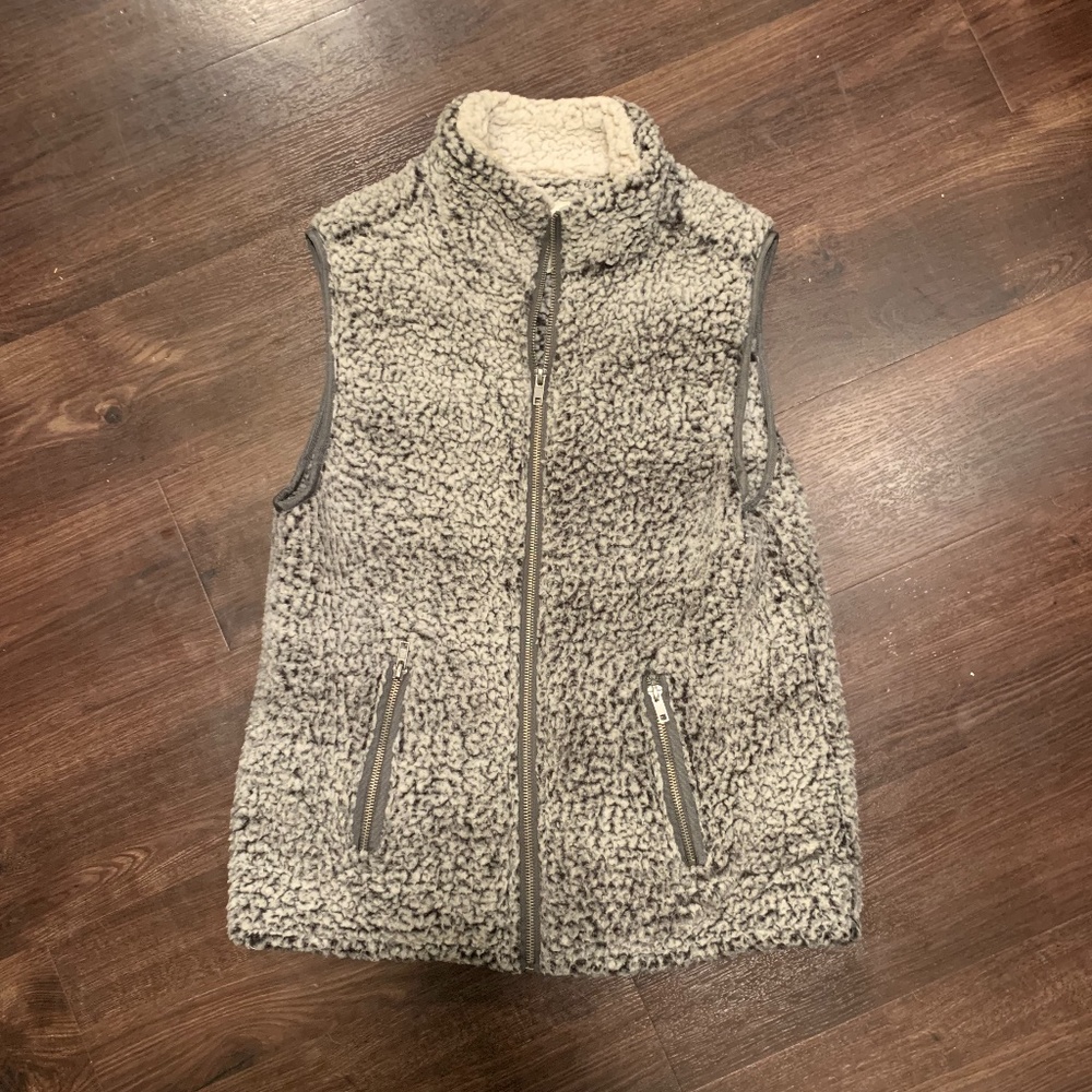Thread & Supply Grey Fuzzy Vest